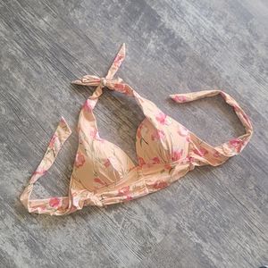 GIBSON LATIMER PEACH FLORAL BIKINI TOP